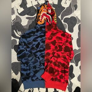 BAPE Color Camo Tiger Shark Half Full
Zip Hoodie
Size XL